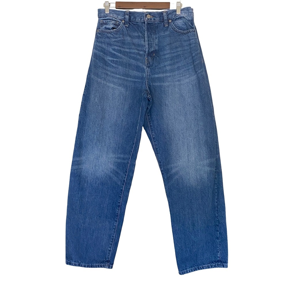 Banana Republic Ultra High-Rise Barrel Leg Jeans 32L Blue Denim Medium Wash